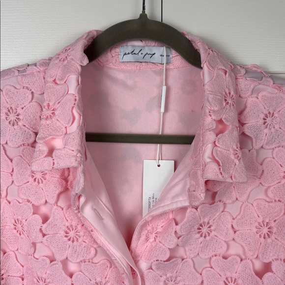 NWT Petal & Pup Tallie Button Up Pink Floral Mini Dress - 16 - Picture 4 of 9